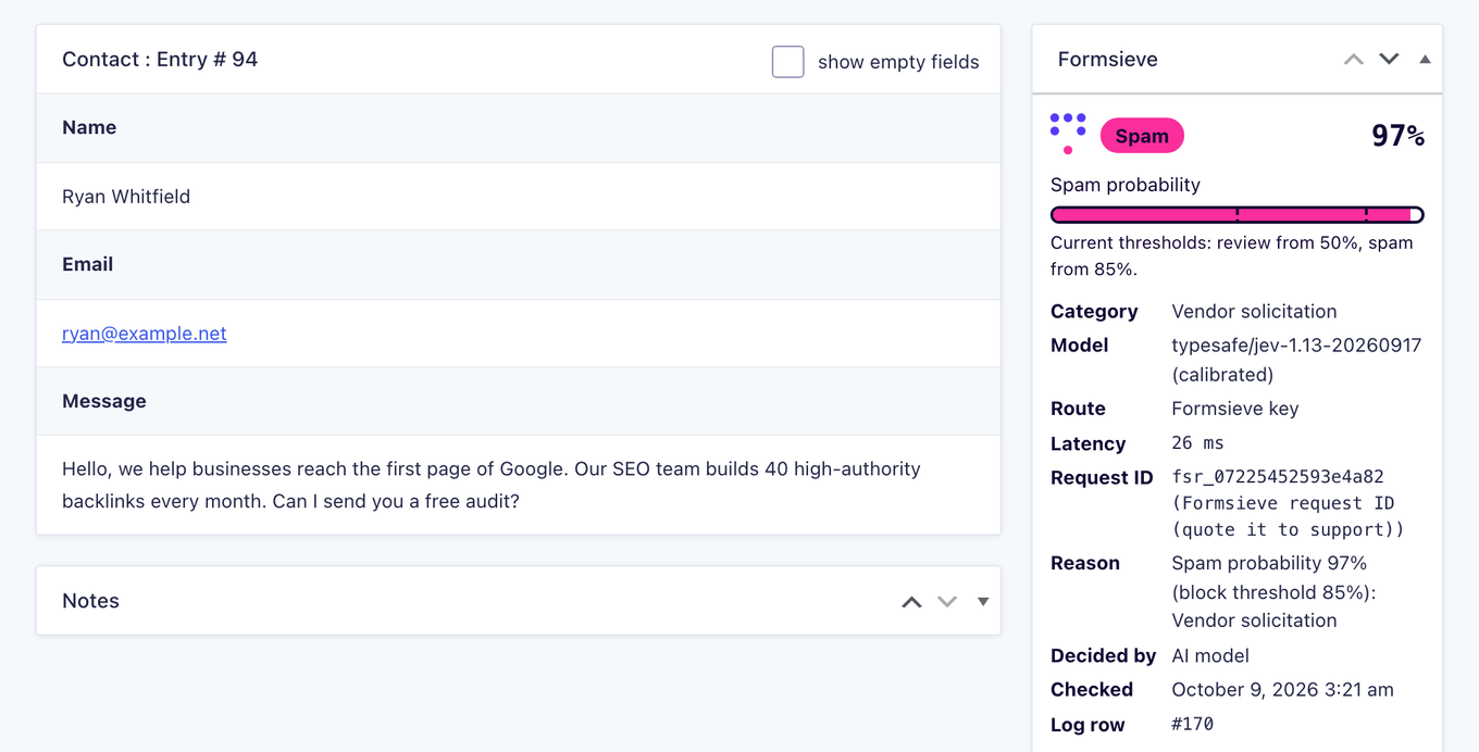 Formsieve screenshot